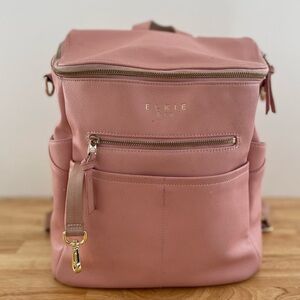 Elkie & Co. Capri vegan leather diaper backpack pink